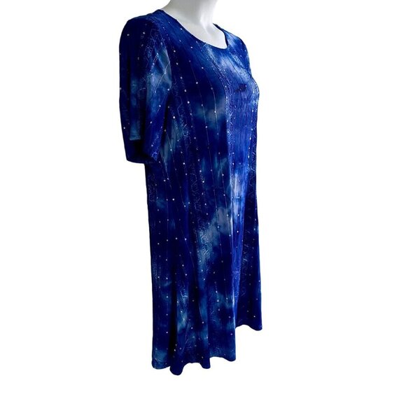 Cocomo Woman Blue Pull Over Short Sleeve Dress Size 1X - Picture 3 of 9
